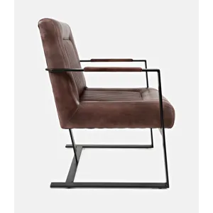 Maguire Modern Industrial Genuine Leather Sled Chair