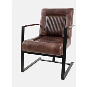 Maguire Leather Accent Chair - Dark Sienna