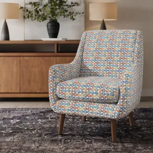 Nielsen Mid-Century Modern Upholstered Retro Geometric Fabric Accent Chair