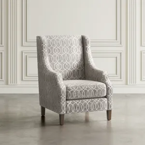 Quinn Upholstered Geometric Pattern Accent Chair With Nailhead Trim
