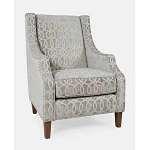 Quinn Upholstered Geometric Pattern Accent Chair With Nailhead Trim