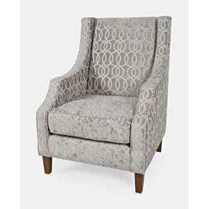 Quinn Upholstered Geometric Pattern Accent Chair With Nailhead Trim