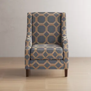 Sanders Geometric Pattern Luxury Accent Upholstered Accent Chair