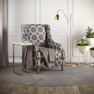 Sanders Geometric Pattern Luxury Accent Upholstered Accent Chair