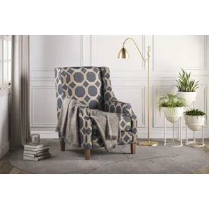 Sanders Geometric Pattern Luxury Accent Upholstered Accent Chair