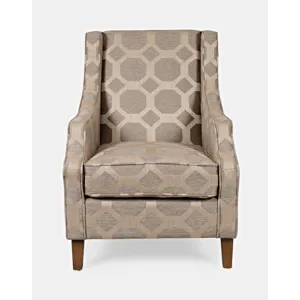Sanders Geometric Pattern Luxury Accent Upholstered Accent Chair