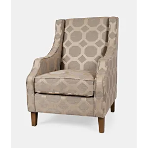 Sanders Geometric Pattern Luxury Accent Upholstered Accent Chair