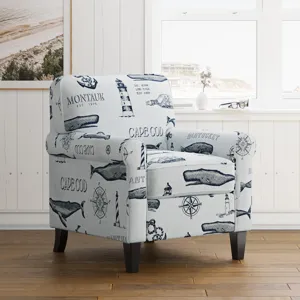 Seafarer Coastal Nantucket Cape Nautical Upholstered Accent Chair