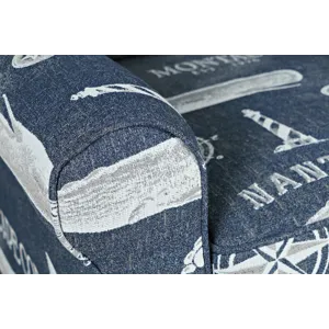 Seafarer Coastal Nantucket Cape Nautical Upholstered Accent Chair