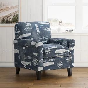 Seafarer Coastal Nantucket Cape Nautical Upholstered Accent Chair