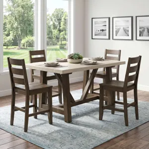 Sierrafina Modern Rustic 72-Inch Sintered Stone Trestle Counter Height Dining Table