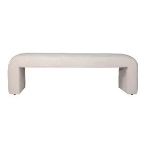 Sophia Modern Luxury Curved Upholstered Waterfall Jacquard Bench Large
