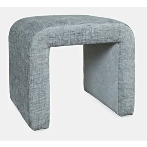 Sophia Modern Luxury Curved Upholstered Waterfall Jacquard Petite Ottoman Bench Set Of 2