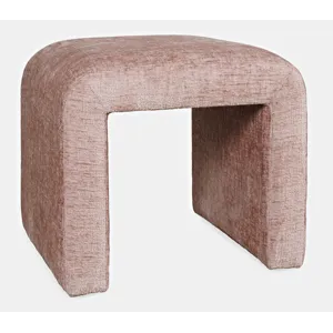 Sophia Modern Luxury Curved Upholstered Waterfall Jacquard Petite Ottoman Bench Set Of 2