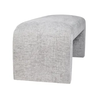 Sophia Modern Luxury Curved Upholstered Waterfall Jacquard Bench Small