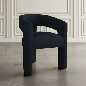 Sven Modern Contemporary Upholstered Three-Leg Curved Back Dining Chair