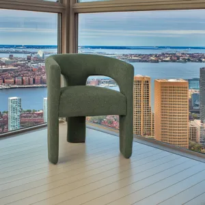 Sven Modern Contemporary Upholstered Three-Leg Curved Back Dining Chair