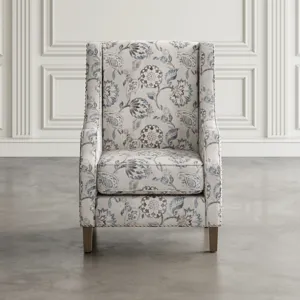 Westbrook Paisley Fabric Transitional Upholstered Accent Chair With Nailhead Trim