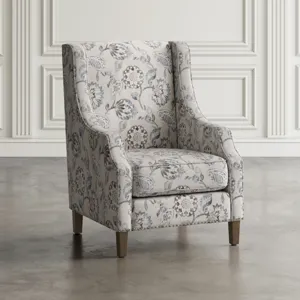 Westbrook Paisley Fabric Transitional Upholstered Accent Chair With Nailhead Trim