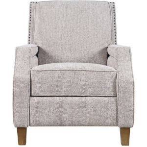 York Modern Transitional Linen Upholstered Recliner Accent Chair With Nailhead Trim