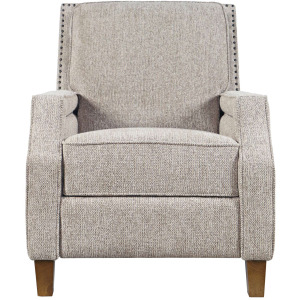 York Modern Transitional Linen Upholstered Recliner Accent Chair With Nailhead Trim