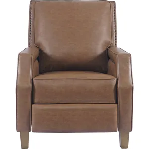 York Push Back Upholstered Recliner Accent Chair With Nailhead Trim