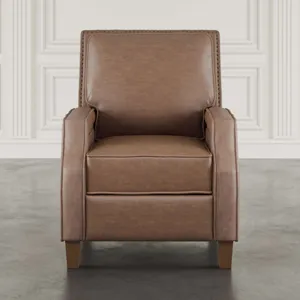 York Push Back Upholstered Recliner Accent Chair With Nailhead Trim