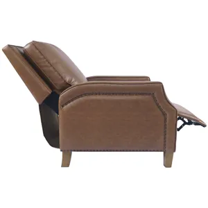 York Push Back Upholstered Recliner Accent Chair With Nailhead Trim