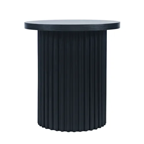 Auden 24" Round Mid-Century Modern Fluted Pedestal Base End Table