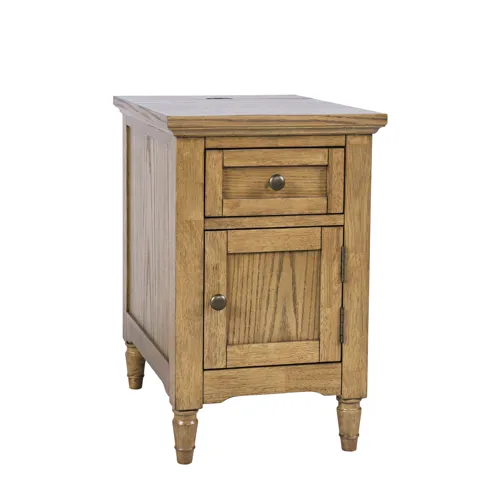Brentwood Modern Transitional USB Charging End Table With Storage Cabinet