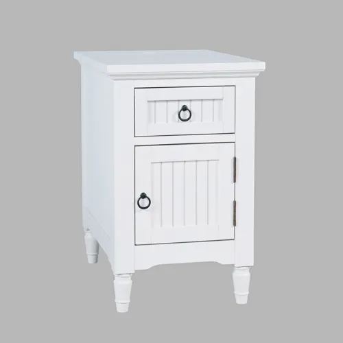 Westport Modern Farmhouse USB Charging Storage Cabinet Chairside End Table