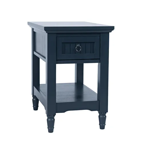 Westport Modern Farmhouse Chairside End Table With Storage Shelf