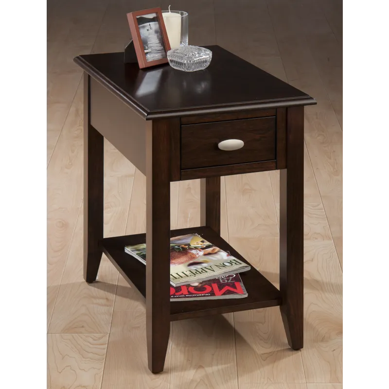 Modern Chairside Complete End Table With Shelf And Drawer