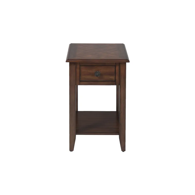 Modern Chairside Complete End Table With Shelf And Drawer