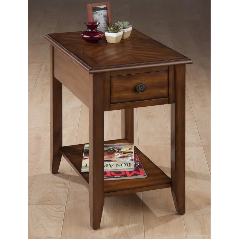 Modern Chairside Complete End Table With Shelf And Drawer