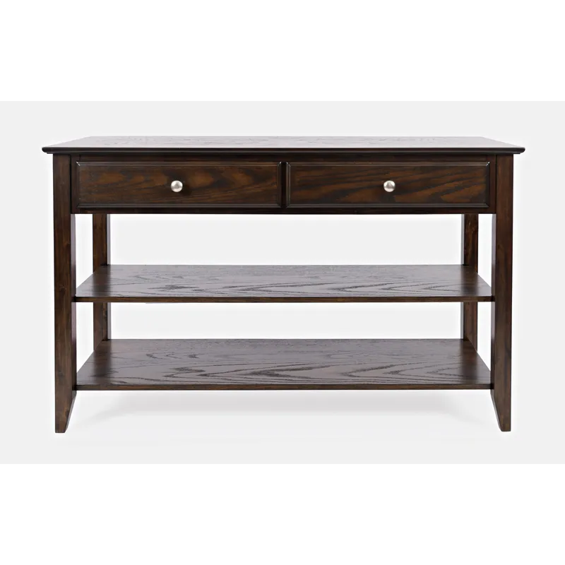 Modern Espresso Traditional 48\" Sofa Console Table With Two Drawers