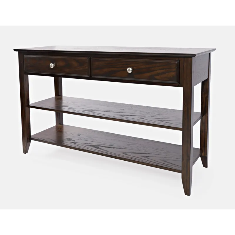 Modern Espresso Traditional 48\" Sofa Console Table With Two Drawers