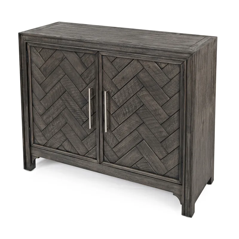 Gramercy Mid-Century Modern Chevron Two Door 40\" Accent Chest