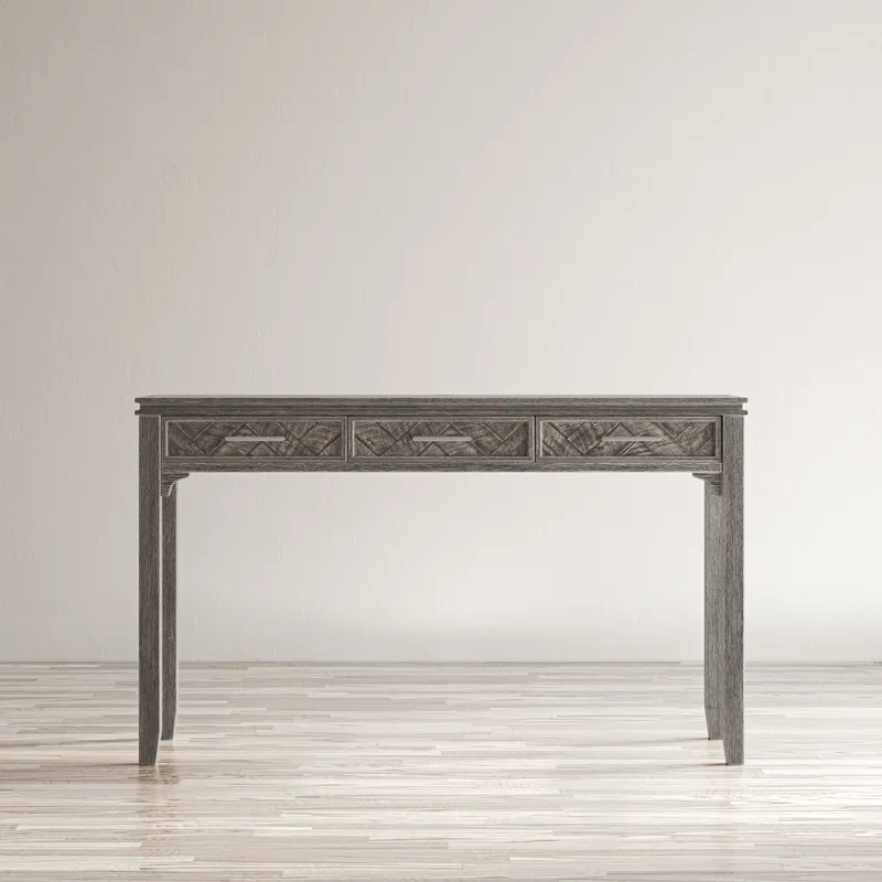 Gramercy Mid-Century Modern Chevron Three Drawer USB Charging Desk