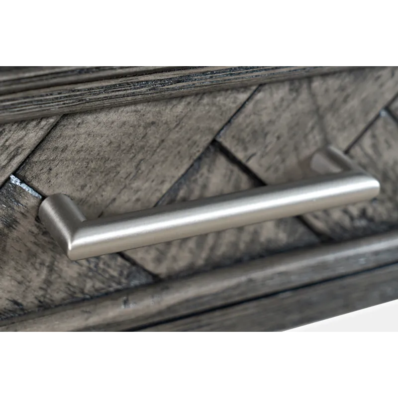 Gramercy Mid-Century Modern Chevron Three Drawer USB Charging Desk