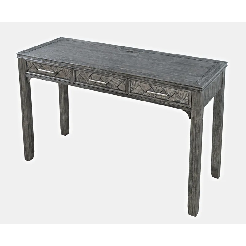 Gramercy Mid-Century Modern Chevron Three Drawer USB Charging Desk