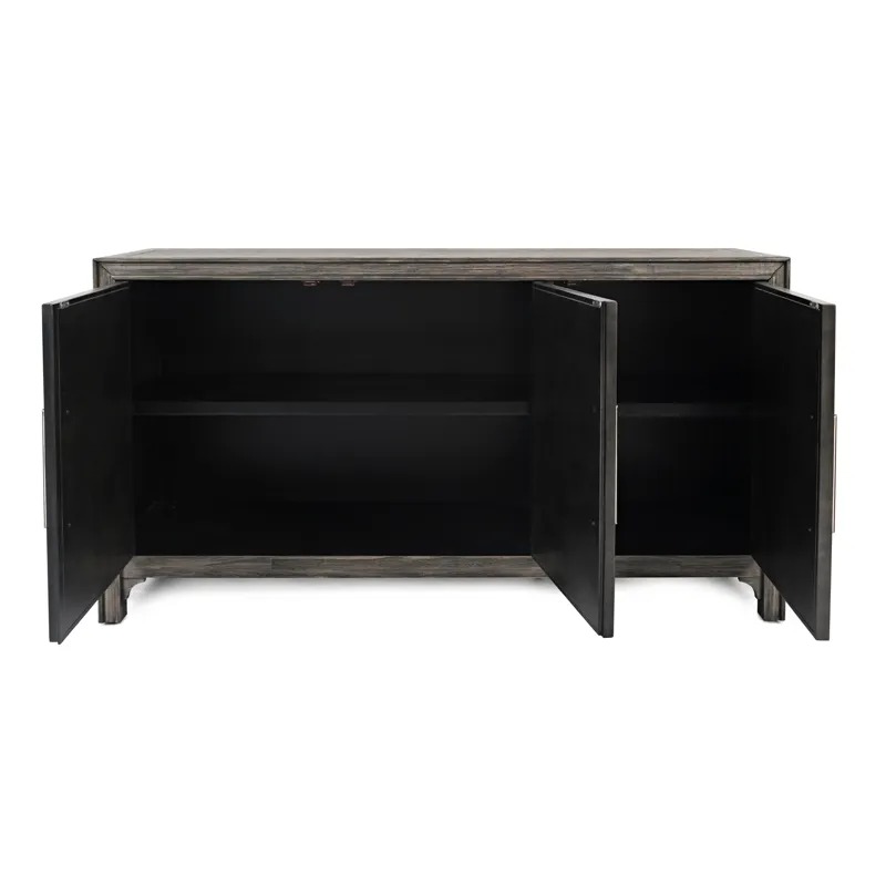 Gramercy Mid-Century Modern Chevron Three Door 60\" Accent Cabinet