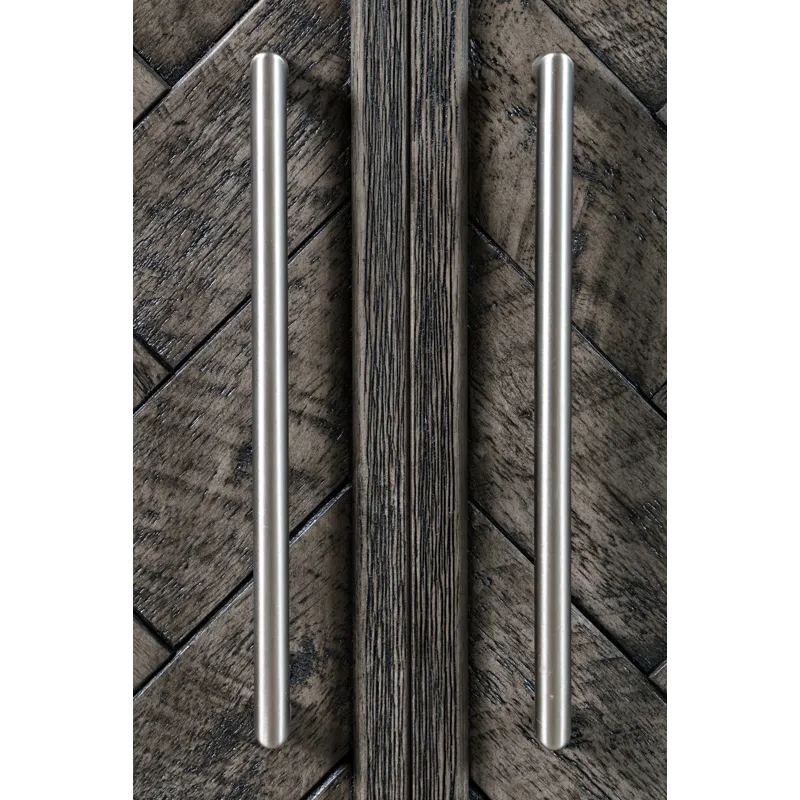 Gramercy Mid-Century Modern Chevron Four Door 79\" Accent Cabinet