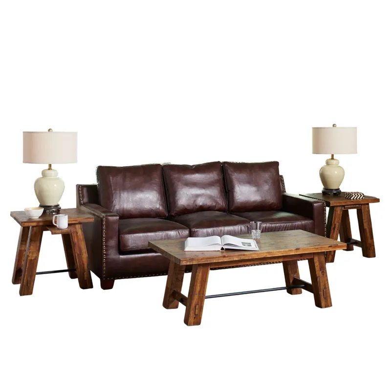 Cannon Valley Rustic Modern Three Piece Living Room Coffee And Matching End Tables Set