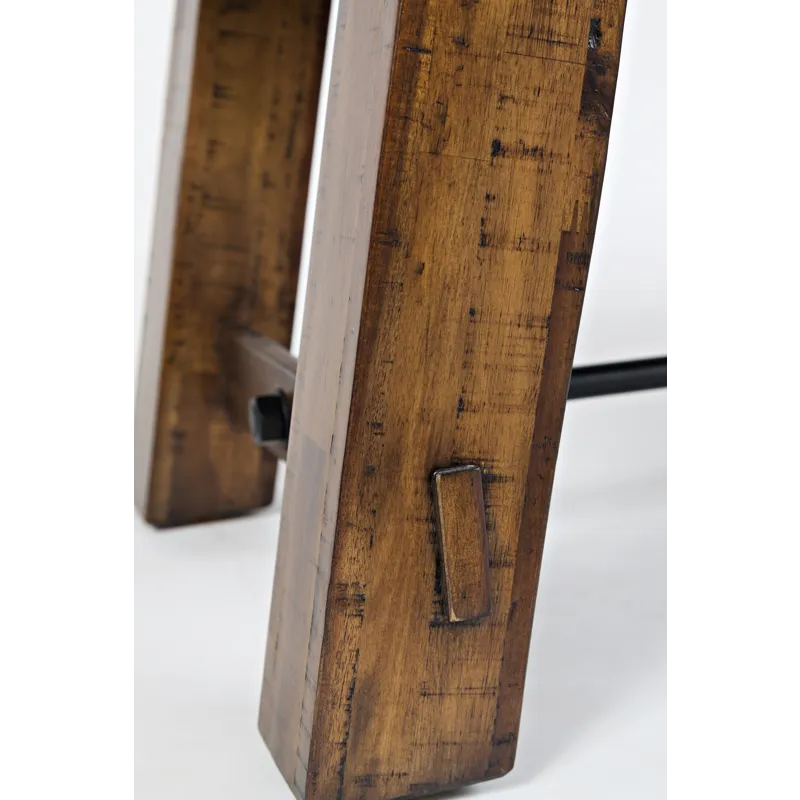 Cannon Valley Rustic Distressed Industrial Trestle 50\" Coffee Table