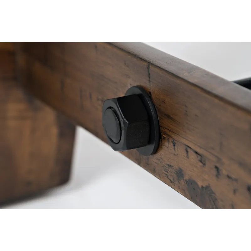 Cannon Valley Rustic Distressed Industrial Trestle 50\" Coffee Table