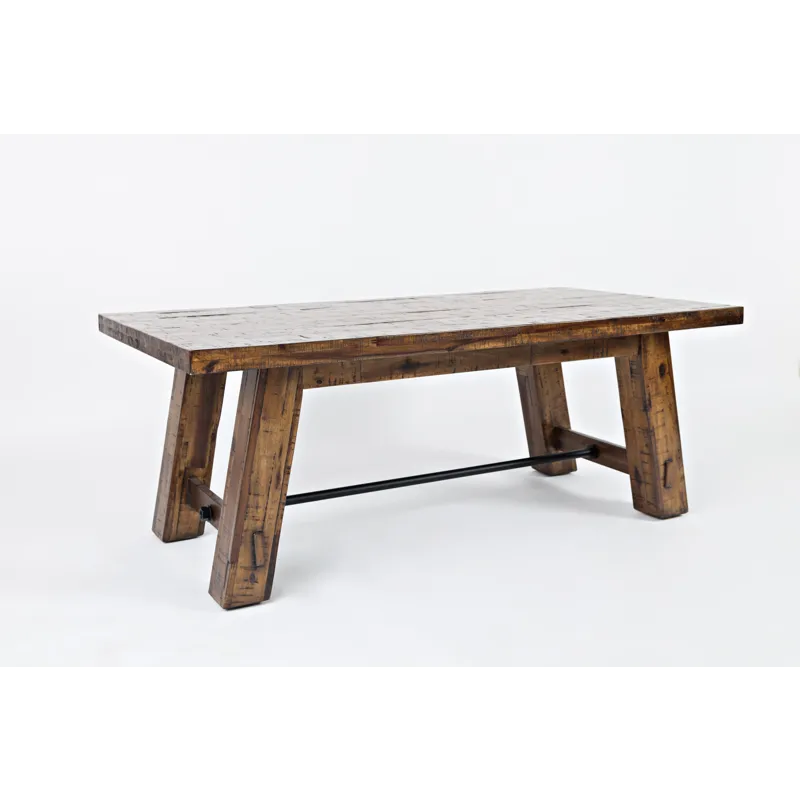 Cannon Valley Rustic Distressed Industrial Trestle 50\" Coffee Table