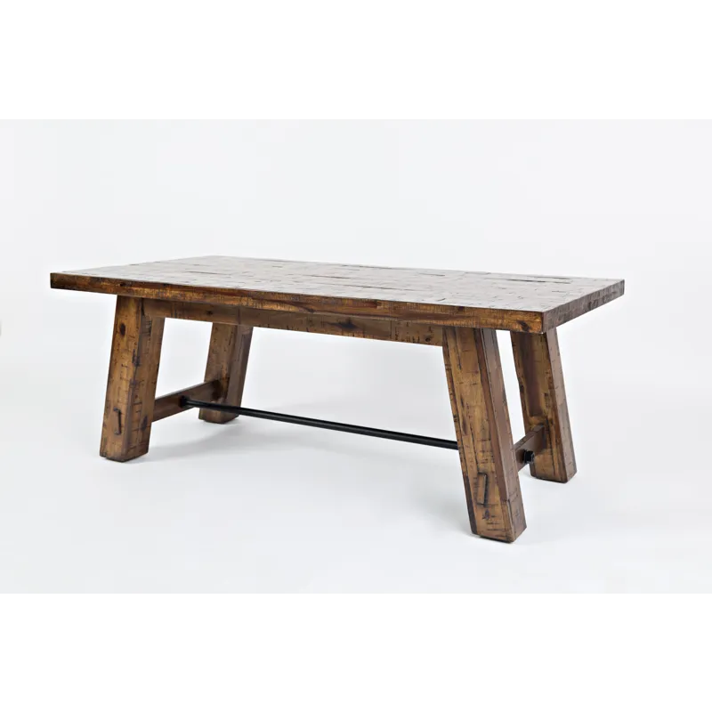 Cannon Valley Rustic Distressed Industrial Trestle 50\" Coffee Table