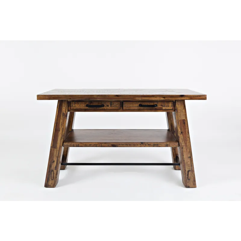 Cannon Valley Distressed Industrial Trestle 50\" Sofa Table