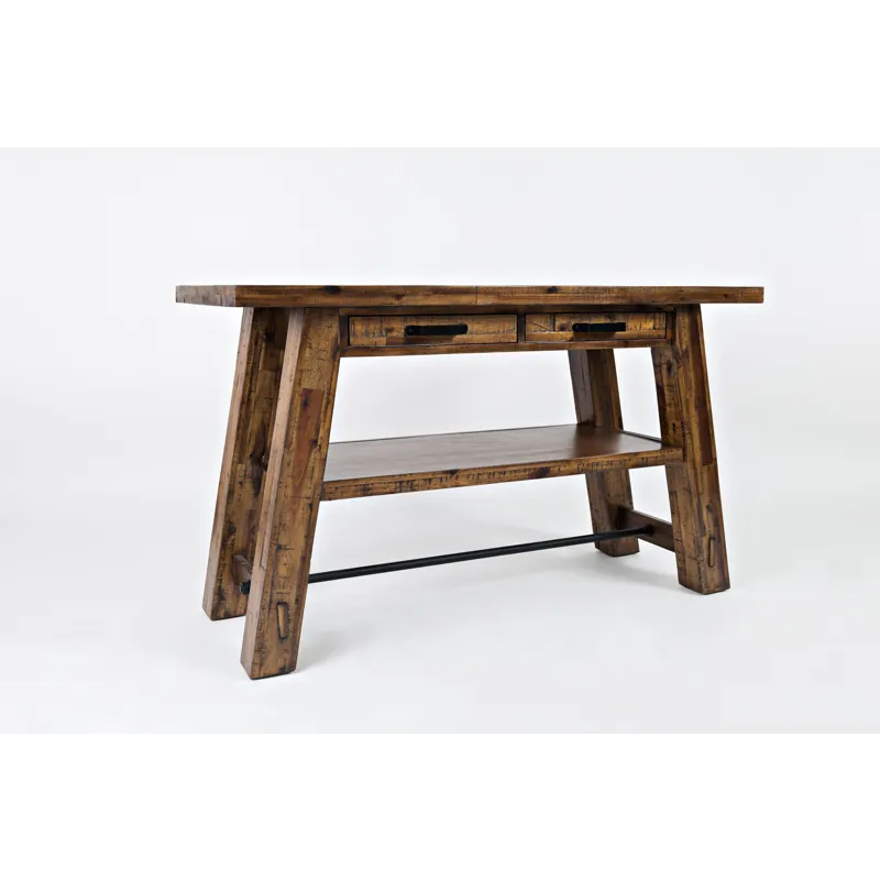 Cannon Valley Distressed Industrial Trestle 50\" Sofa Table
